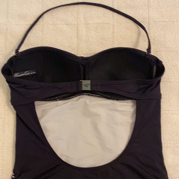 Kenneth Cole black bandeau one-piece swimsuit S - Picture 6 of 9